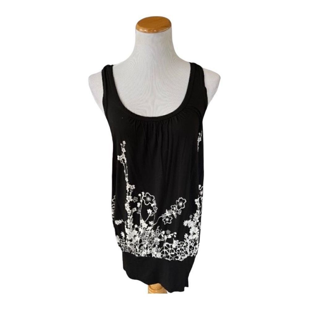Womens H&M Black Floral Airy Sleeveless Bubble Dress - Sz S